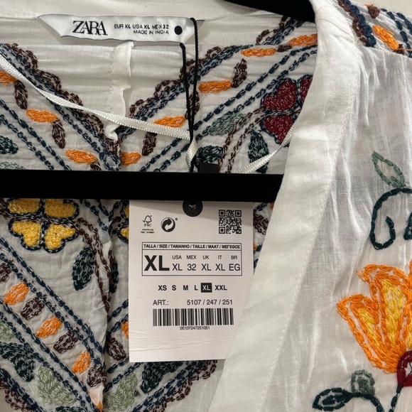 Zara Embroidered top Size XL NWT - Picture 5 of 5